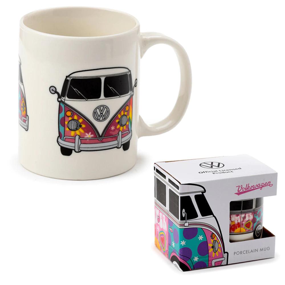 Volkswagen VW T1 Camper Caravan Porcelain Mug, Multicolor