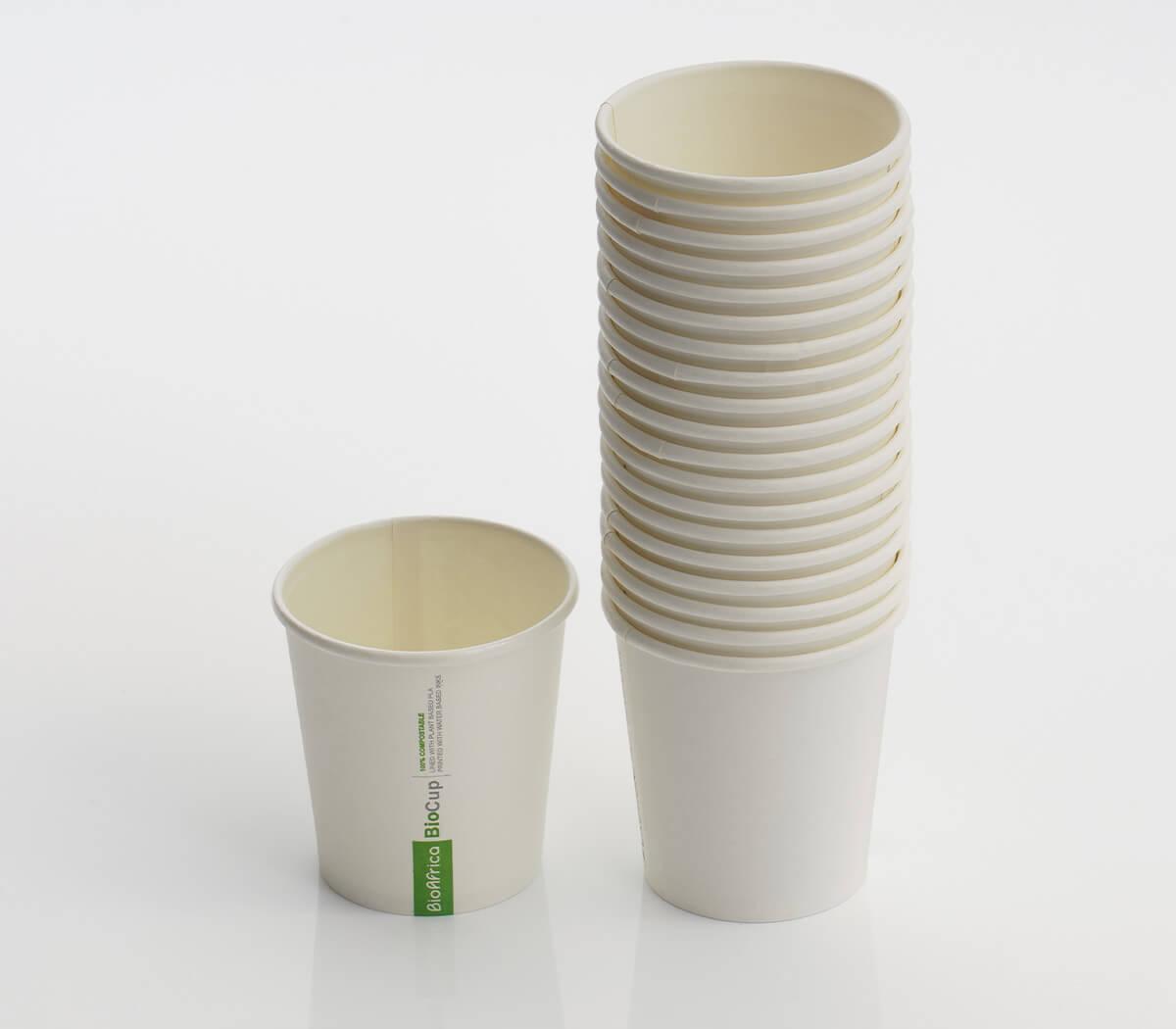 50 Espresso Size Paper Cups (4Oz), Unbranded, White Bio Degradable