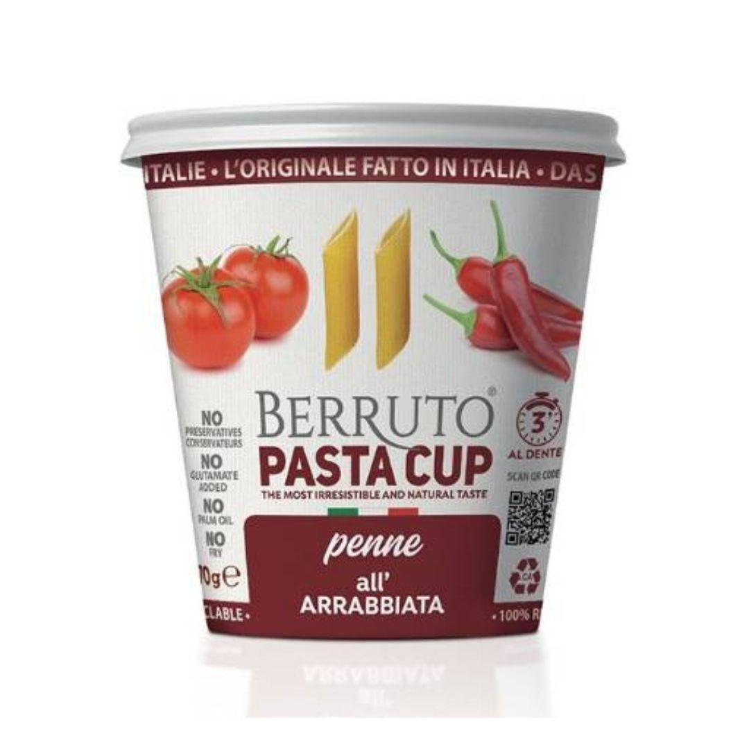 Berruto Pasta Cup, Penne Arrabiata, 70g (Best Before 14-11-2024) - Caffe' Buongiorno Store
