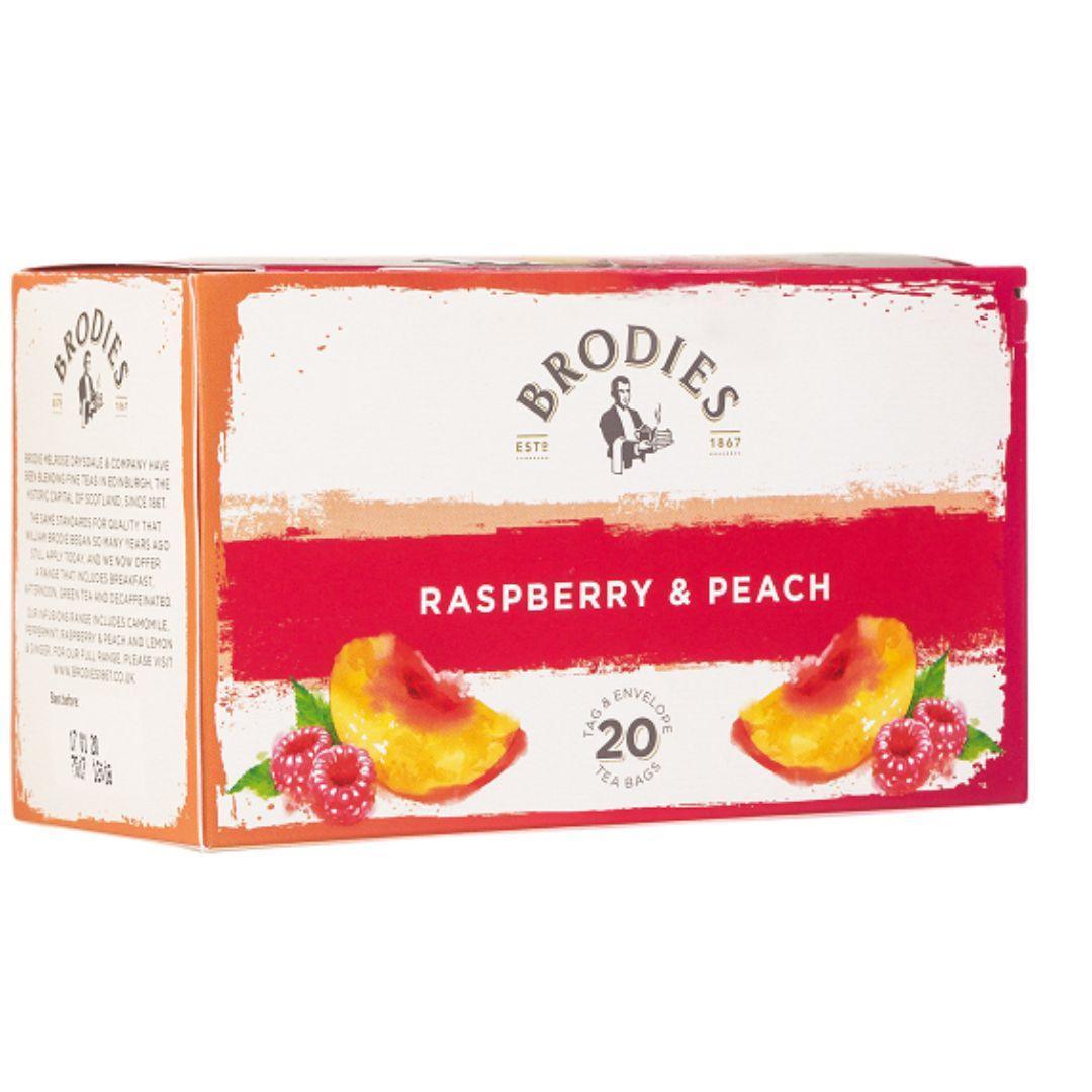 Brodies Raspberry & Peach Tea, 20 Teabags (Best Before 21-09-2025) - Caffe' Buongiorno Store