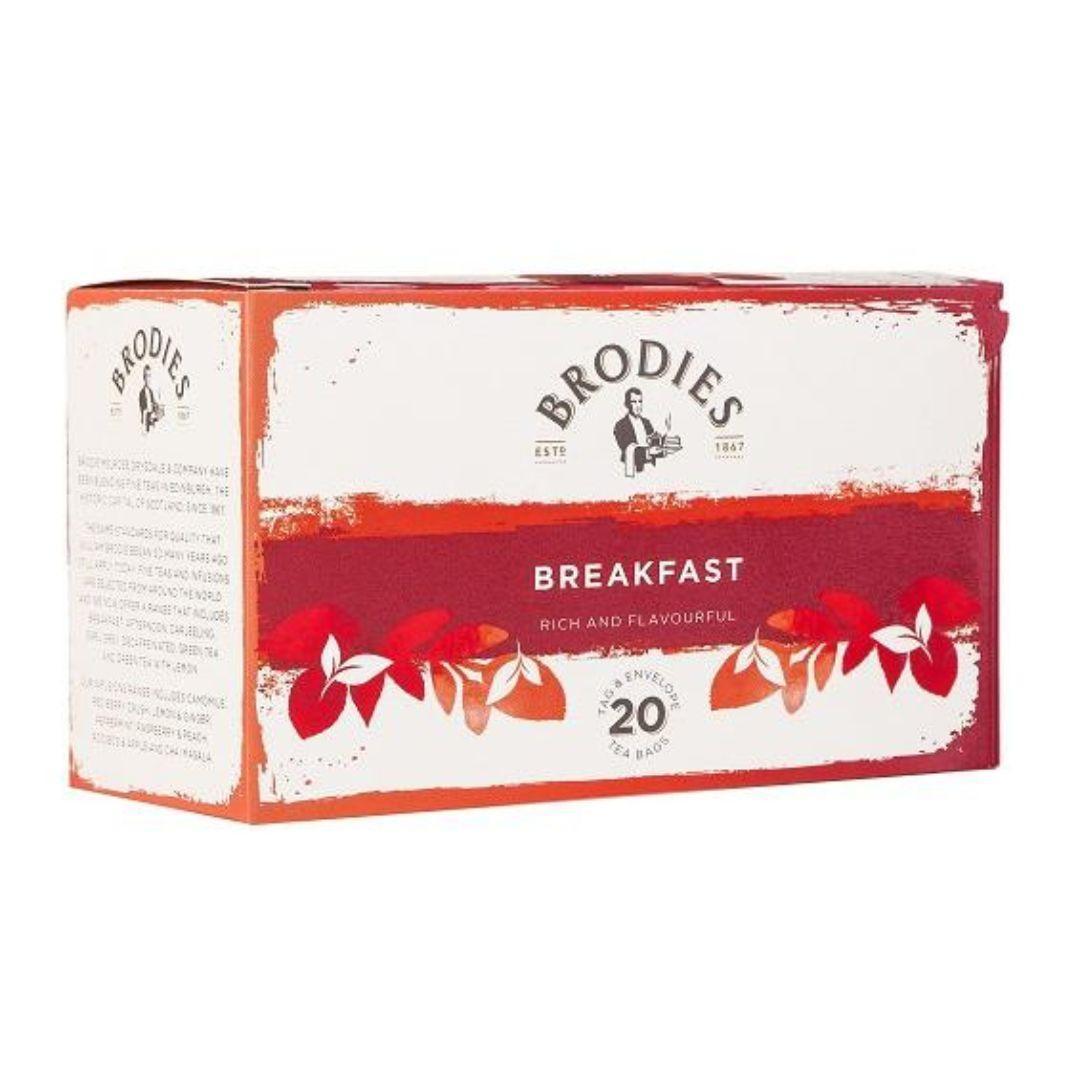 Brodies Tea Breakfast, 20 Teabags (Best Before 02-10-2027) - Caffe' Buongiorno Store