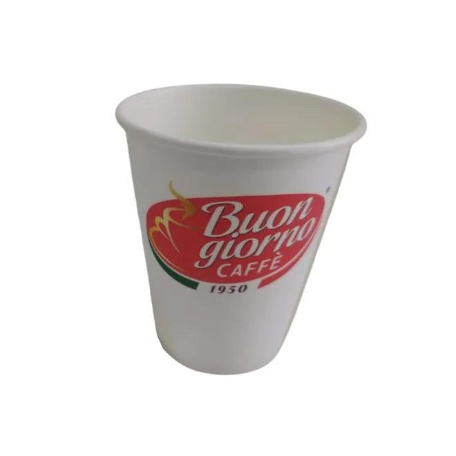 Pack of 100 Latte Size Paper Cups (16oz/45ck), Branded Buongiorno (Best Before 29-12-2030) - Caffe' Buongiorno Store