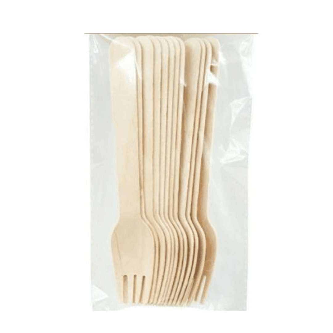 Pack of Wooden Compostable Forks, 10pcs (Best Before 29-12-2030) - Caffe' Buongiorno Store