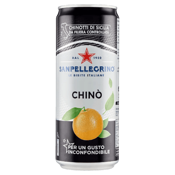 San Pellegrino Chinotto Fizzy Drink, 33cl - Case of 24 Cans (Best Before 30-11-2025) - Caffe' Buongiorno Store