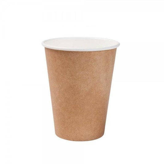 Pack of 100 Cappuccino Size Paper Cups (9,3oz/26cl/237ck), Unbranded, Brown - Buongiorno Caffe' & More