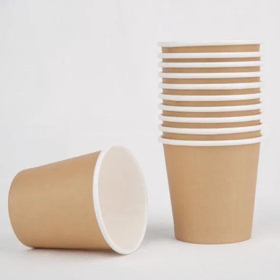 50 Cappuccino Size Paper Cups (9,3oz/26cl/237ck), Unbranded, Brown - Buongiorno Caffe' & More