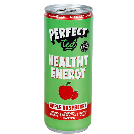 Matcha Green Tea Energy, Apple Raspberry, 250ml - 37 Calories per Can!