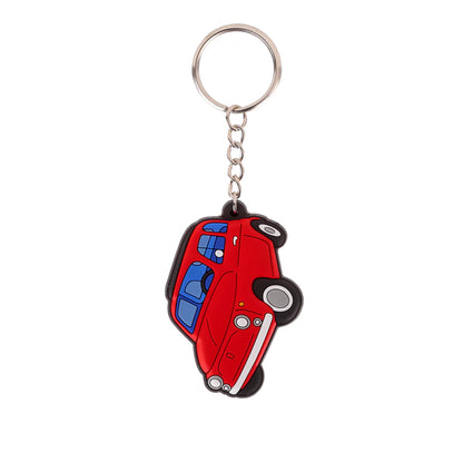 Fiat 500 Red PVC Keychain