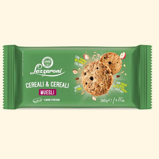 LAZZARONI Cereal & Muesli Cereal Biscuits - 4 Single Portions, 260g