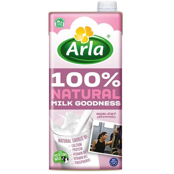 Arla 100% Natural Milk Goodness Skimmed 0.3% FAT, 1 litre - Buongiorno Caffe' & More