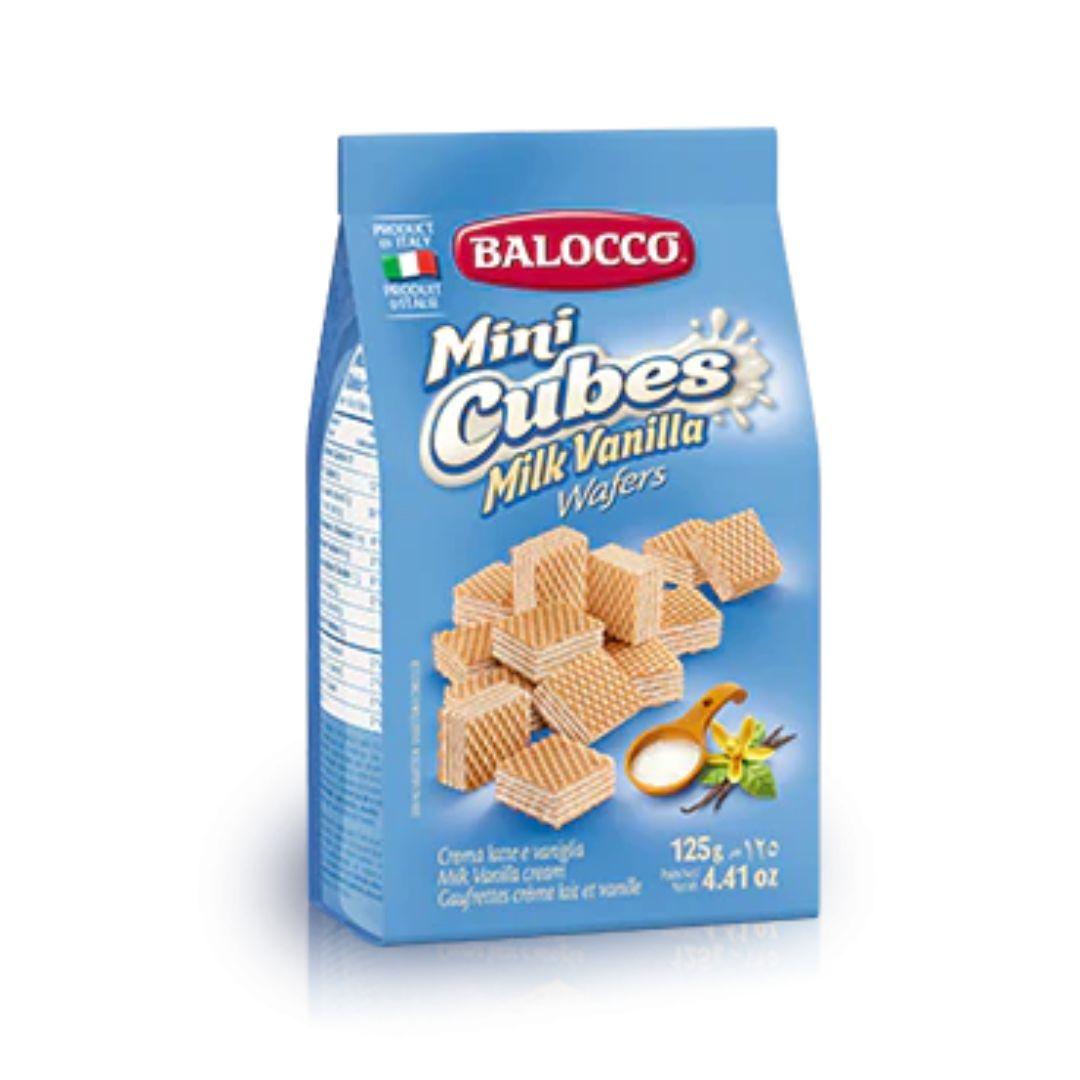 Balocco Milk Vanilla Mini Cubes Wafers, 125g - Buongiorno Caffe' & More
