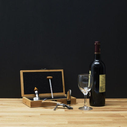 Bamboo Wine Accessory 5 piece Box (Best Before 30-12-2030) - Caffe' Buongiorno Store