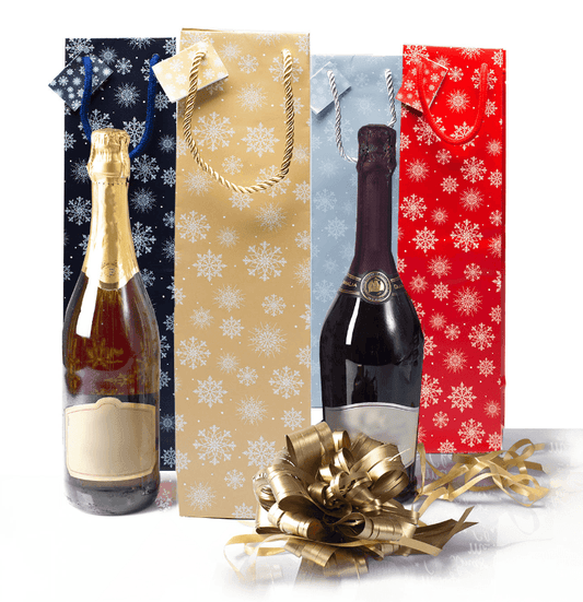 Christmas Bottle Holder Bag with Snow Flake Design - Choose Colour (Best Before 29-12-2030) - Caffe' Buongiorno Store