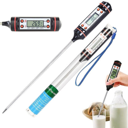 DIGITAL LCD KITCHEN THERMOMETER FOR MEAT, LIQUIDS WITH PROBE (Best Before 29-12-2030) - Caffe' Buongiorno Store