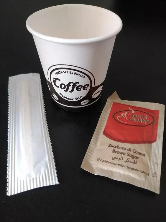 ECO Kits packs including espresso cup, stirrer & sugar sachets - Buongiorno Caffe' & More