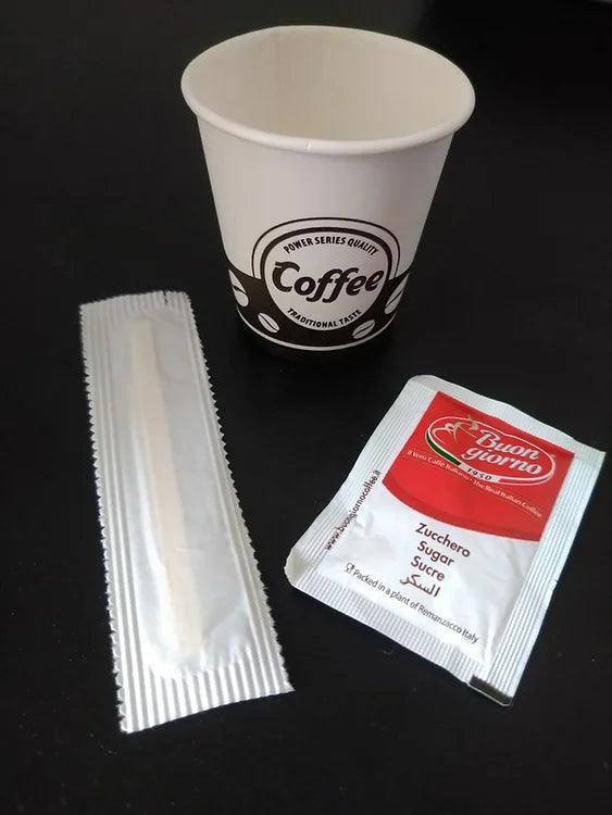 ECO Kits packs including espresso cup, stirrer & sugar sachets - Buongiorno Caffe' & More