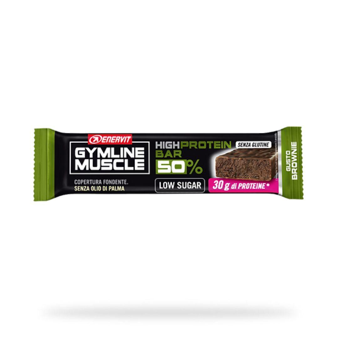 Enervit, Gymline Muscle, High Protein Bar, Brownie, 60g - Buongiorno Caffe' & More