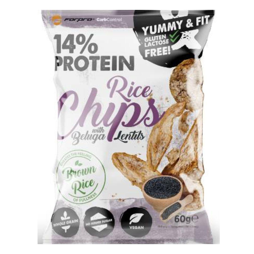 Forpro Protein Rice Chips Beluga Lentil, 60g - Buongiorno Caffe' & More