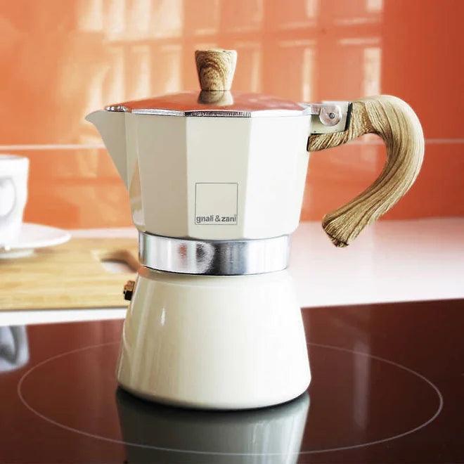 gnali & zani Venezia - Espresso Moka Maker in Beige - 3 or 6 Cups - Buongiorno Caffe' & More