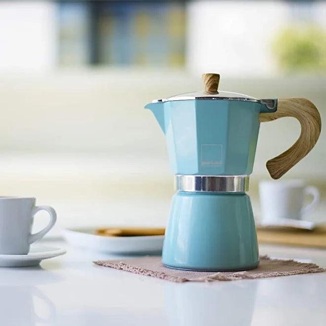 gnali & zani Venezia - Espresso Moka Maker in Blue - 3 or 6 Cups - Buongiorno Caffe' & More