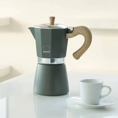 gnali & zani Venezia - Espresso Moka Maker in Grey - 3 or 6 Cups - Buongiorno Caffe' & More