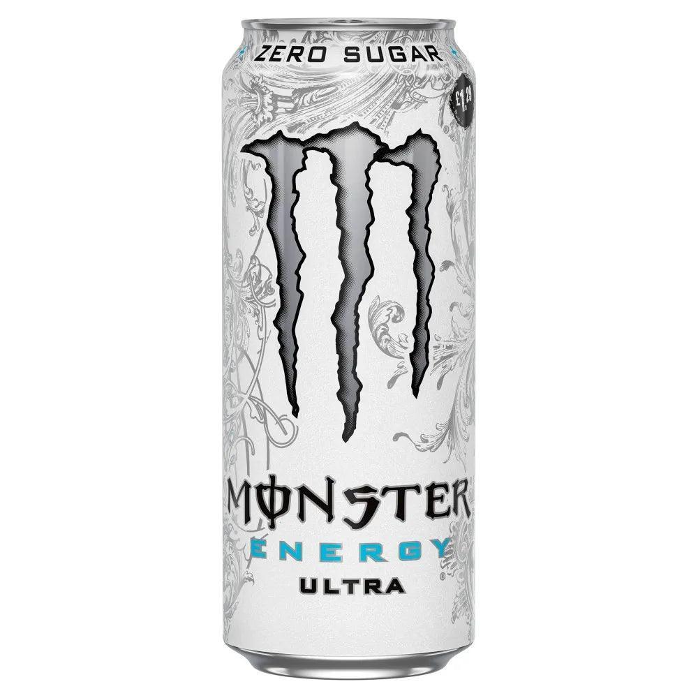 Monster Energy Drink Ultra White Can, 500ml (Best Before 31-03-2026) - Caffe' Buongiorno Store