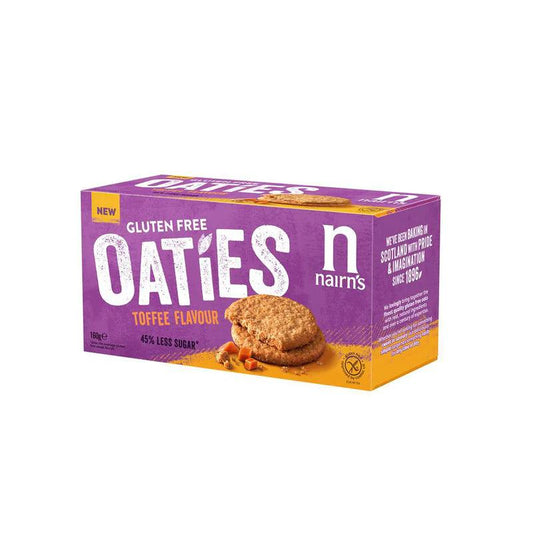 Nairns Oaties Toffee Flavour, Gluten Free, 45% Less Sugar, 160g - Buongiorno Caffe' & More