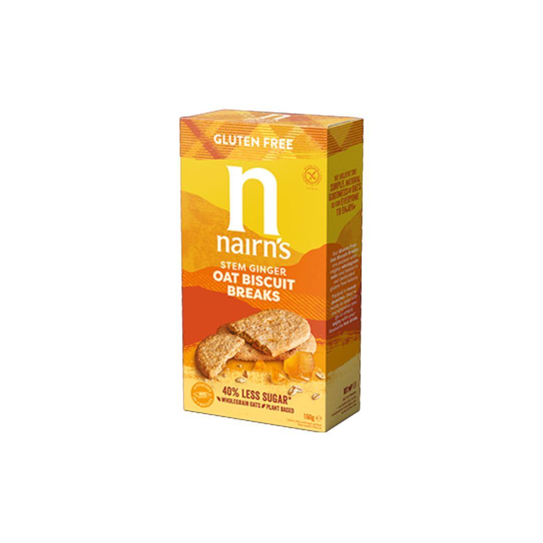 Nairns Stem Ginger Oat Biscuit Breaks, Gluten Free, 160g - Buongiorno Caffe' & More