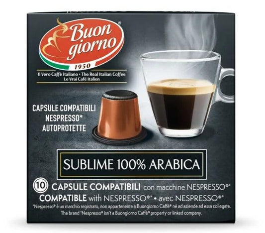 Nespresso Sublime 100% Arabica (10 Capsules) - Buongiorno Caffe' & More