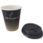 Paper Cups Cappuccino Size (9,3oz/234ml) x 100 PCS, Branded Buongiorno black & gold, with/without lids (Best Before 29-12-2030) - Caffe' Buongiorno Store