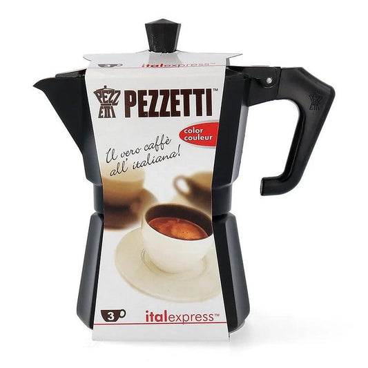 Pezzetti Black Pezzetti Moka Pot - 3 or 6 Cups - Buongiorno Caffe' & More