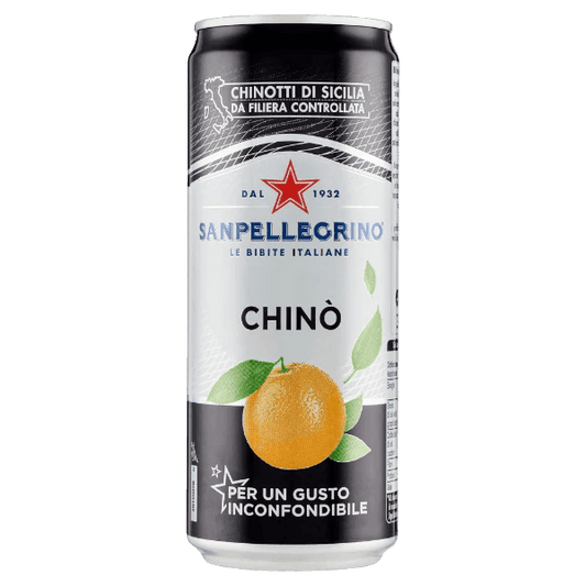 San Pellegrino Chinotto Fizzy Drink, 33cl - Case of 24 Cans (Best Before 30-11-2025) - Caffe' Buongiorno Store