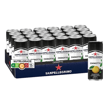 San Pellegrino Chinotto Fizzy Drink, 33cl - Case of 24 Cans (Best Before 30-11-2025) - Caffe' Buongiorno Store