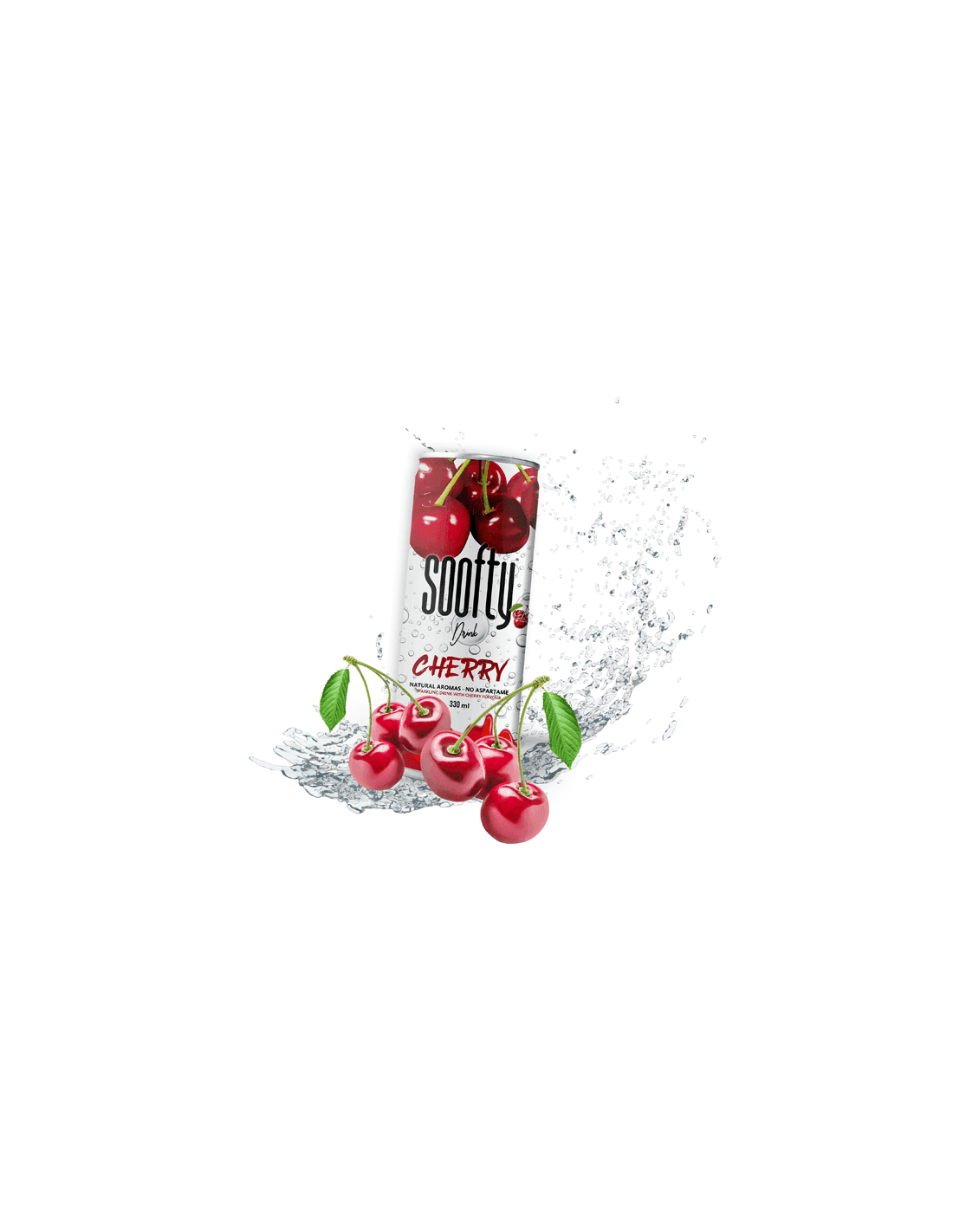 Soofty Sparkling Water, Cherry Flavour, 330ml - Caffe' Buongiorno Store