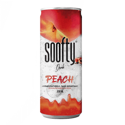 Soofty Sparkling Water, Peach Flavour, 330ml