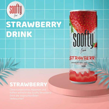 Soofty Sparkling Water, Strawberry Flavour, 330ml - Buongiorno Caffe' & More