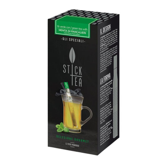 Stick Tea, Mint Green Tea, 12 Sticks - Buongiorno Caffe' & More