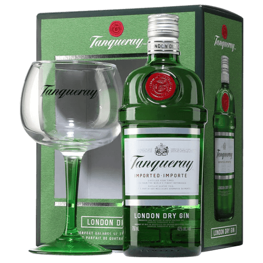 Tanqueray London Dry Gin Gift Pack with Glass, 70cl - Buongiorno Caffe' & More
