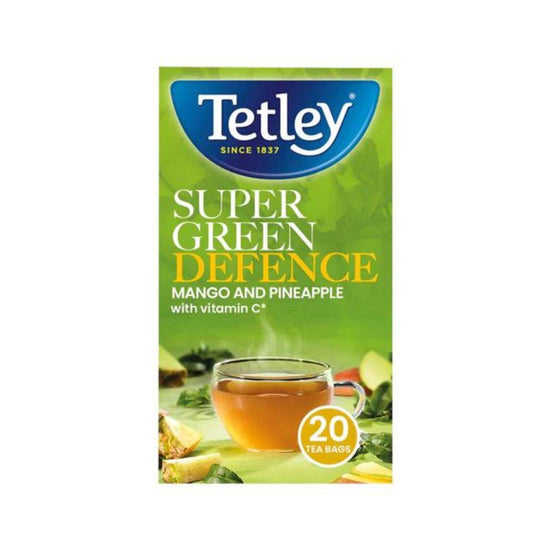 Tetley Super Green Defence with Vitamin C, Mango & Pineapple, 40g, 20pcs - Buongiorno Caffe' & More