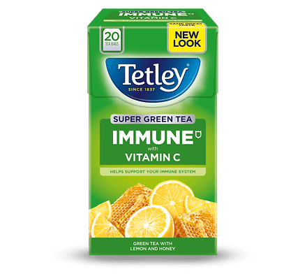 Tetley Super Green Tea Immune Lemon & Honey, 40g, 20pcs - Buongiorno Caffe' & More