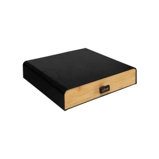 5Five Drawer Capsule Holder, Black and Bamboo